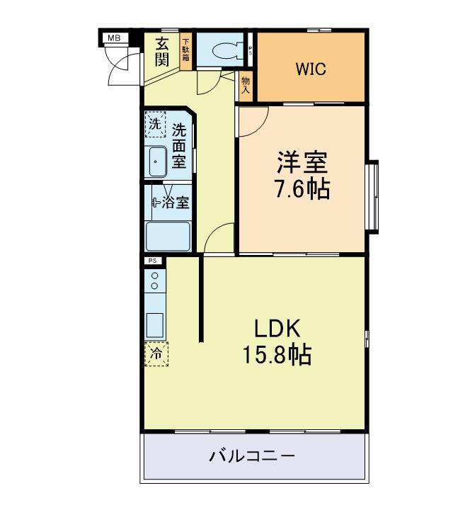 クラランス渡鹿II(1LDK/2階)の間取り写真