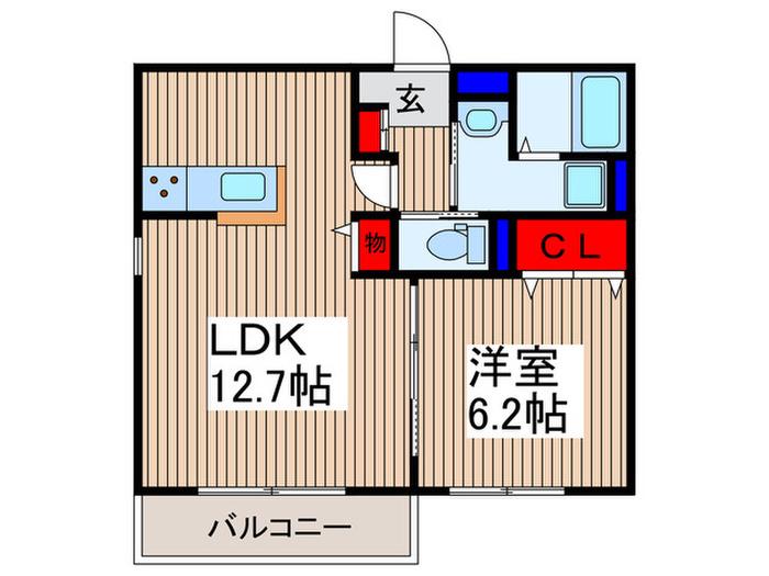 ブライトA(1LDK/1階)の間取り写真