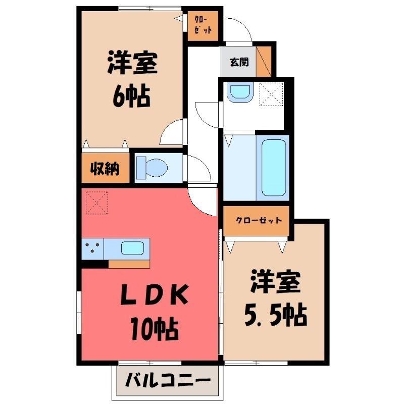 コンフォートA(2LDK/1階)の間取り写真