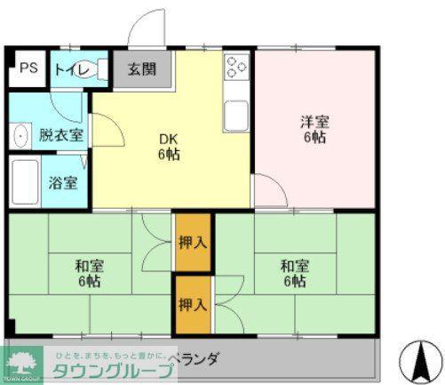 大幸マンション(3DK/1階)の間取り写真