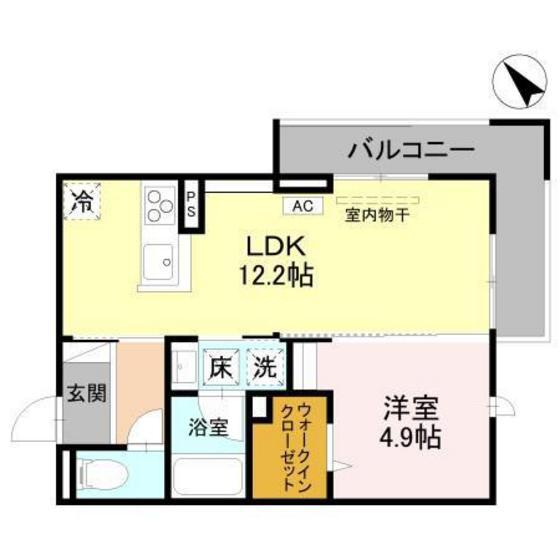 D-TORISIA(1LDK/1階)の間取り写真