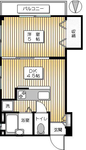 風間マンション(1DK/2階)の間取り写真