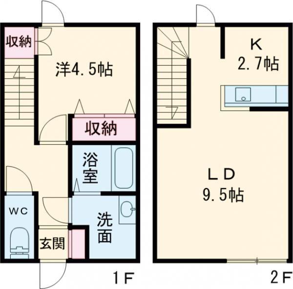 BMS-II(1LDK/1階)の間取り写真