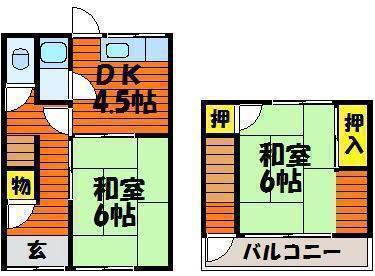 吉川アパート(2DK/1階)の間取り写真