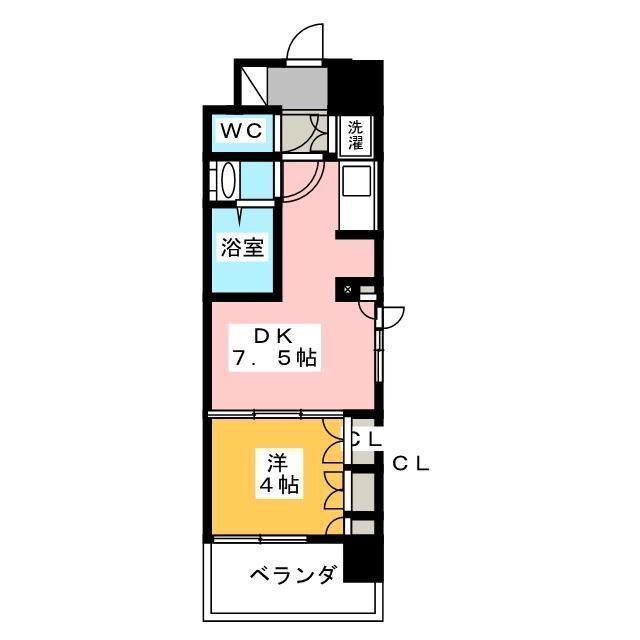 パークフラッツ浅草橋(1DK/6階)の間取り写真