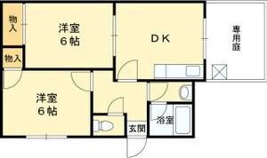 グランディア夙川I(2DK/2階)の間取り写真