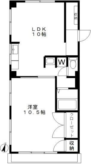 サクラ東山マンション(1LDK/1階)の間取り写真