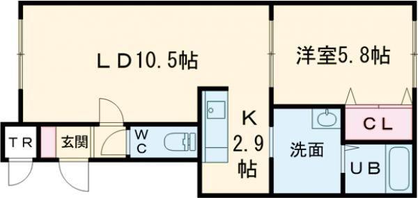 A-THIRD(1LDK/2階)の間取り写真