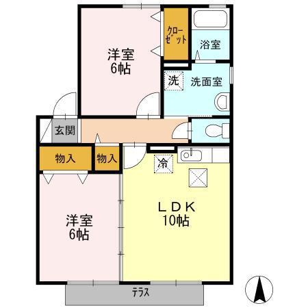 レーベンハイムIII(2LDK/1階)の間取り写真