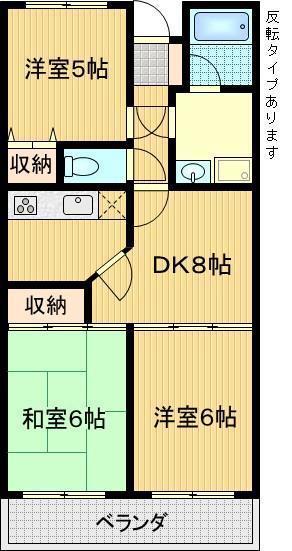 コメット(3DK/1階)の間取り写真