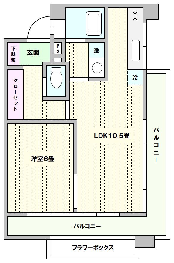 アルコーブ下北沢(1LDK/2階)の間取り写真