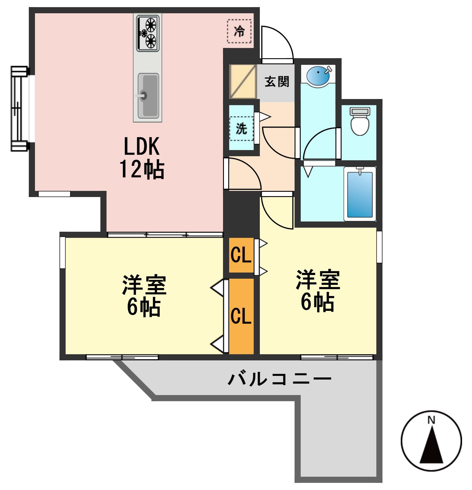 ウインベルデュエット小岩(2LDK/5階)の間取り写真
