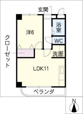 アーバンハイツプラネット(1LDK/3階)の間取り写真
