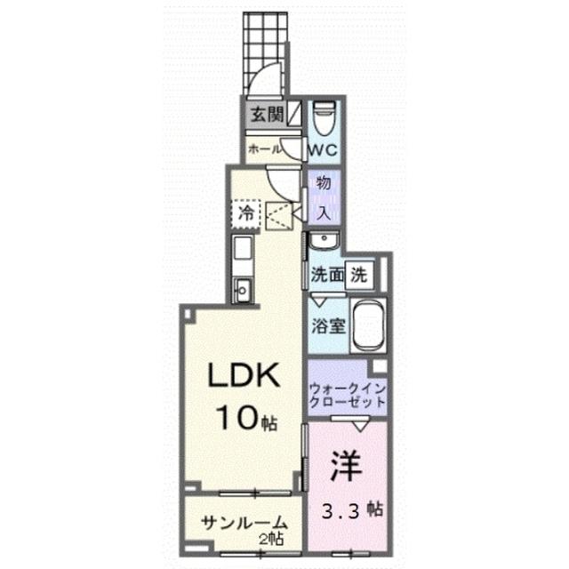 ヒカルサ清水本町(1LDK/1階)の間取り写真