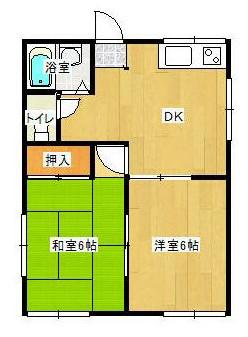 ハイツ小山(2DK/1階)の間取り写真