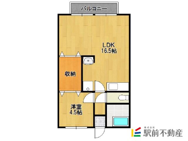 MEZON旭(1LDK/1階)の間取り写真