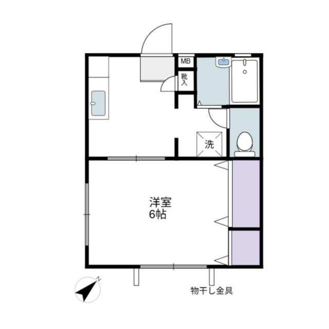 パストラルB棟(1K/1階)の間取り写真