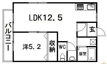 サンライト大一(1LDK/2階)の間取り写真