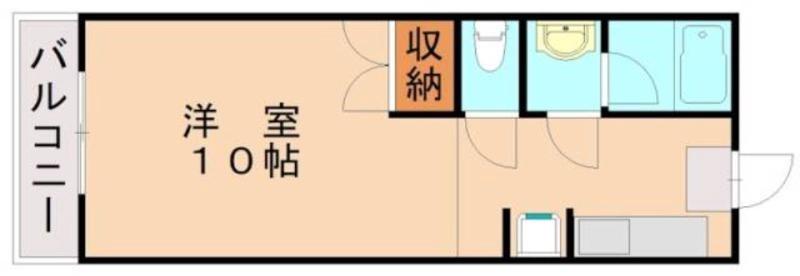 ベルハウス穴生(1K/3階)の間取り写真