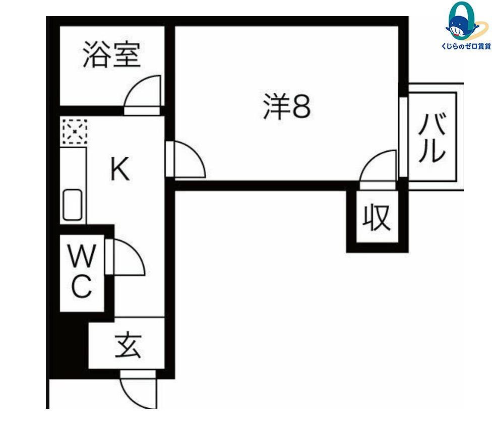 ハイツ春岡AIKA(1K/2階)の間取り写真