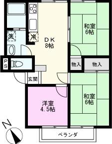 アーバンハイツMORI1(3DK/2階)の間取り写真