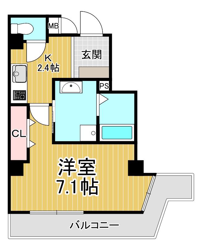 ONLYONE伊丹駅前(1K/5階)の間取り写真