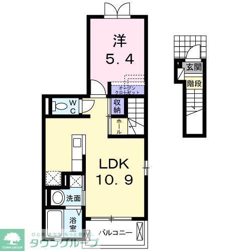 フォレスト楽風(1LDK/2階)の間取り写真