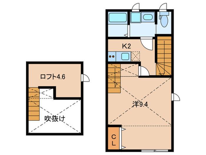 MAISON SA XX(1K/2階)の間取り写真