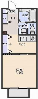 コスモスハイツA棟(1K/2階)の間取り写真