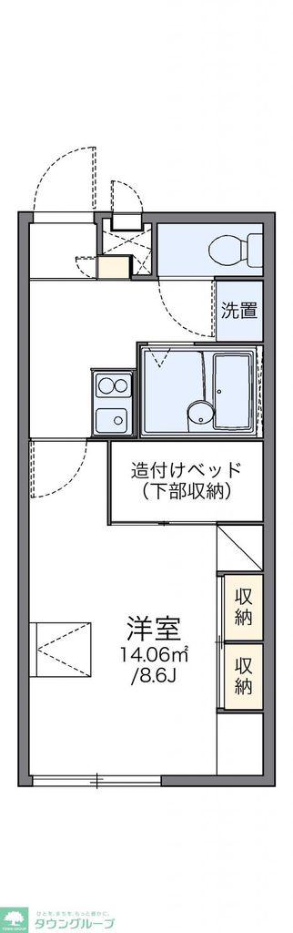 レオパレスグランデトミオカ(1K/2階)の間取り写真