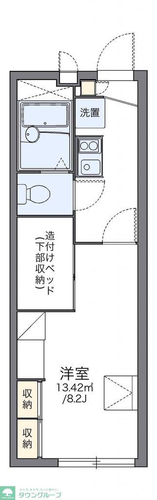 レオパレス平作(1K/2階)の間取り写真