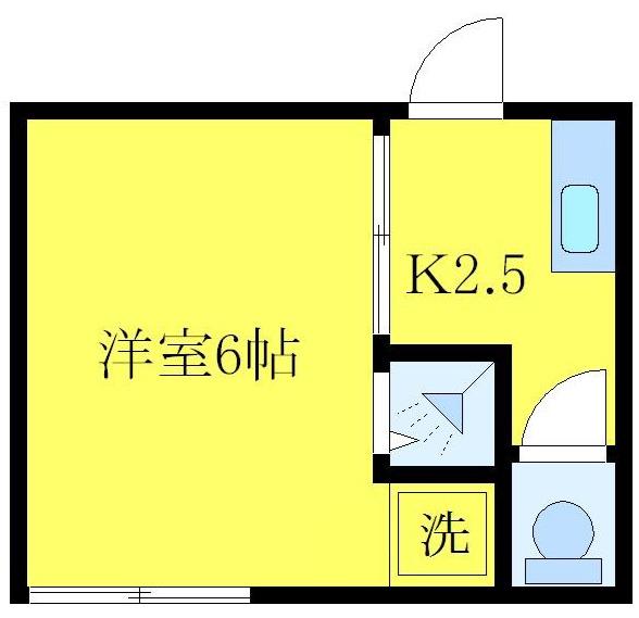 アパートメンツ48(1K/2階)の間取り写真