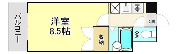 F`SFLATS古船場(1K/9階)の間取り写真