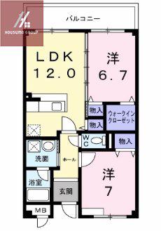 ポラリスA棟(2LDK/2階)の間取り写真