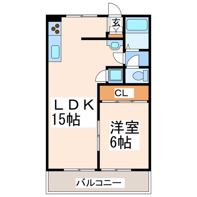 セットメール東野(1LDK/1階)の間取り写真