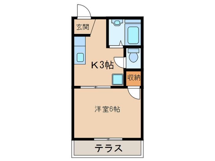 メゾン栗林(1K/1階)の間取り写真