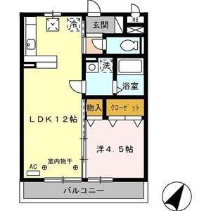 ジーンズコート(1LDK/1階)の間取り写真