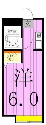 キャピタル中川A(ワンルーム/2階)の間取り写真