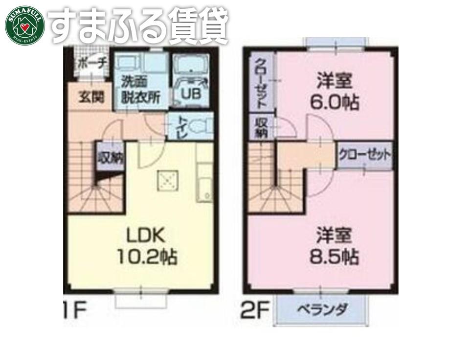 ラフィーネ C棟(2LDK/1階)の間取り写真