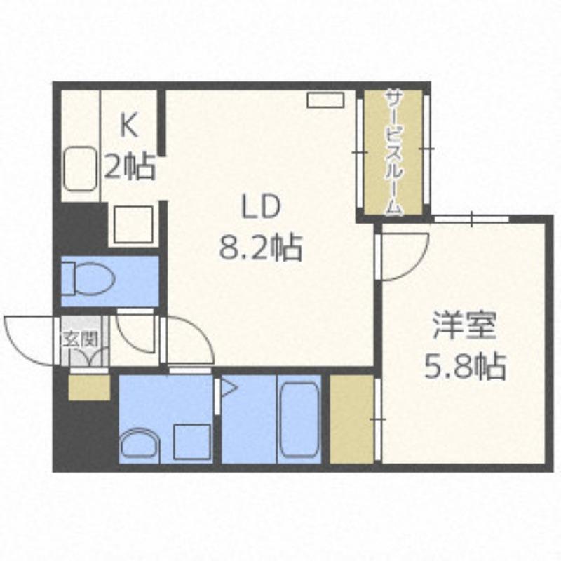 アイアール平岸(1SLDK/2階)の間取り写真