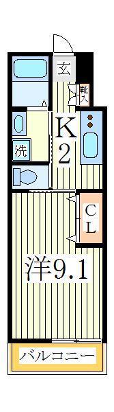 BANDERUOLA(1K/1階)の間取り写真