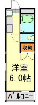 ヒロ大巌寺(ワンルーム/3階)の間取り写真
