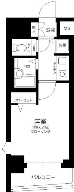 プレール武蔵小山弐番館(1K/2階)の間取り写真