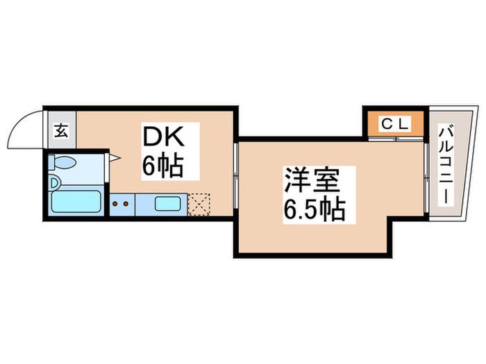 コーポ玉一(1DK/2階)の間取り写真