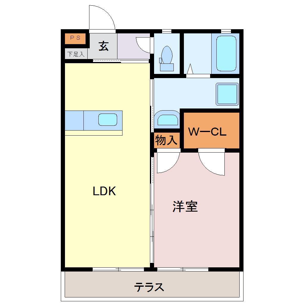 SOLEILA・B(1LDK/1階)の間取り写真