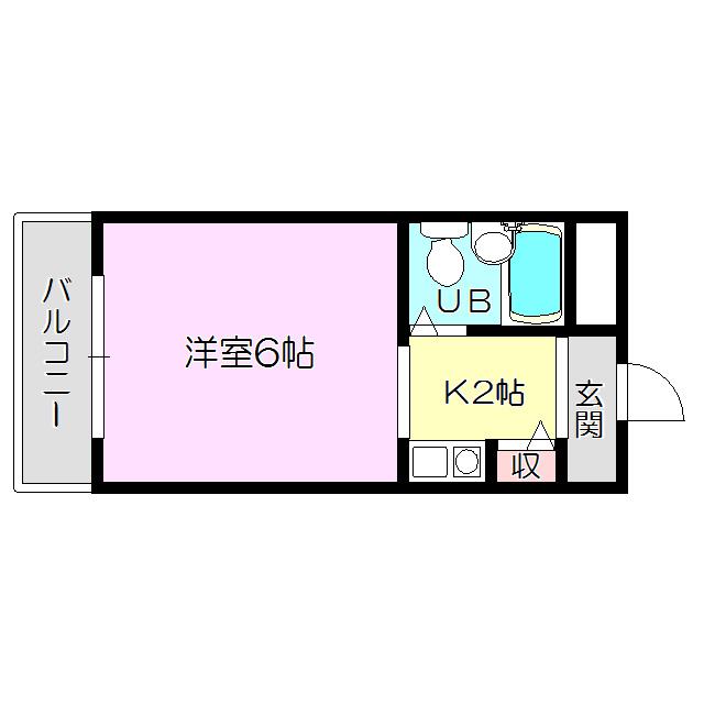 朝日プラザアクシス東淀川(1K/2階)の間取り写真