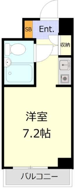 パークノヴァ横浜弐番館(ワンルーム/2階)の間取り写真