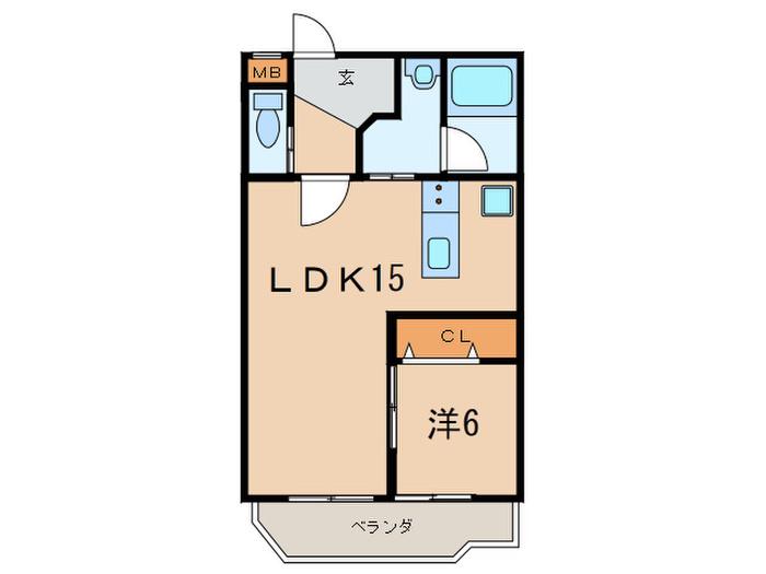 LA096(1LDK/3階)の間取り写真