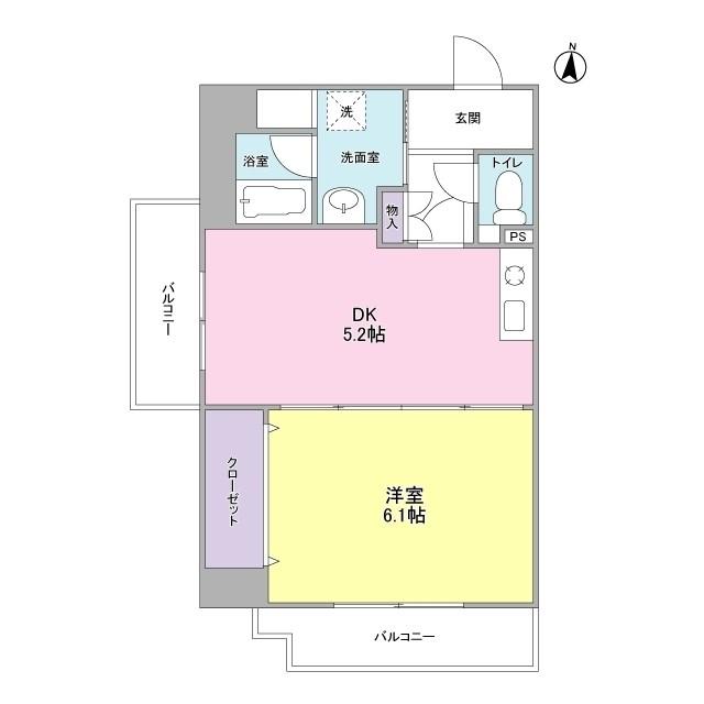 パルステ-ジ武庫之荘(1DK/3階)の間取り写真