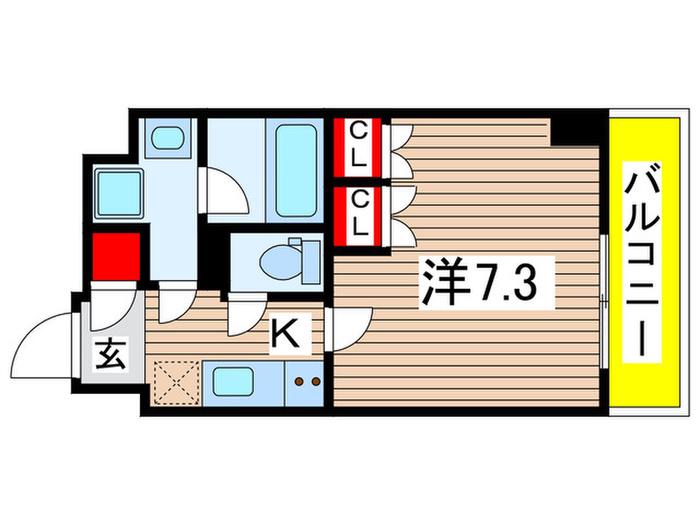 CREVISTA大島I(1K/6階)の間取り写真